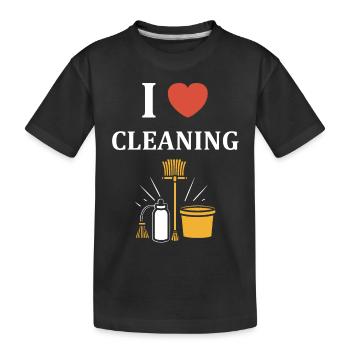 Humour faire le ménage - T-shirt bio Premium Enfant - noir - Devant