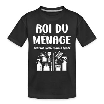 Humour faire le ménage - T-shirt bio Premium Enfant - noir - Devant