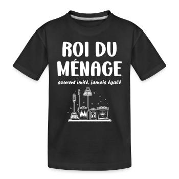 Humour faire le ménage - T-shirt bio Premium Enfant - noir - Devant