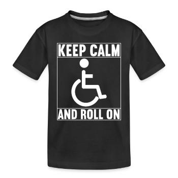 Personnes en fauteuil roulant Fauteuil roulant - T-shirt bio Premium Enfant - noir - Devant