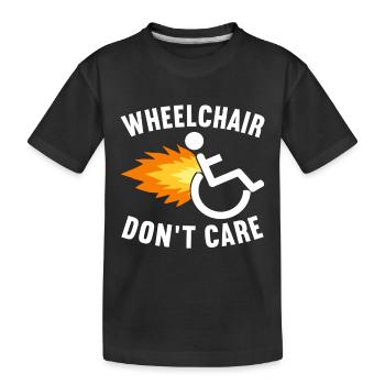 Personnes en fauteuil roulant Fauteuil roulant - T-shirt bio Premium Enfant - noir - Devant