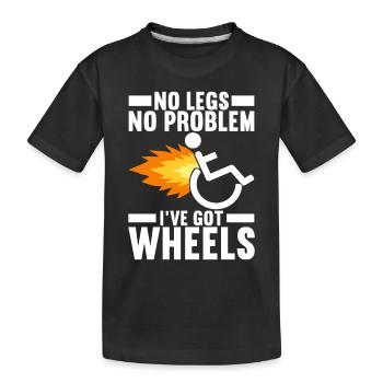 Personnes en fauteuil roulant Fauteuil roulant - T-shirt bio Premium Enfant - noir - Devant