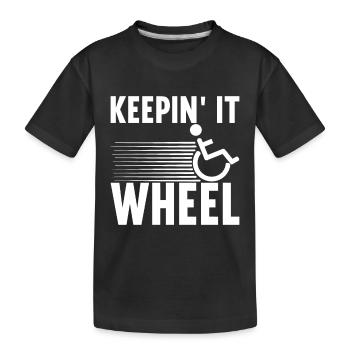 Personnes en fauteuil roulant Fauteuil roulant - T-shirt bio Premium Enfant - noir - Devant
