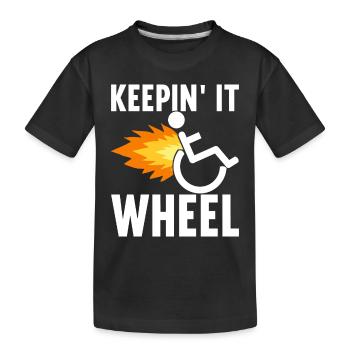 Personnes en fauteuil roulant Fauteuil roulant - T-shirt bio Premium Enfant - noir - Devant