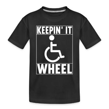 Personnes en fauteuil roulant Fauteuil roulant - T-shirt bio Premium Enfant - noir - Devant