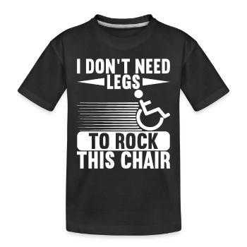Wheelchair users Wheelchair - Kids' Premium Organic T-Shirt - black - Front