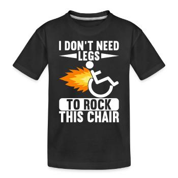 Personnes en fauteuil roulant Fauteuil roulant - T-shirt bio Premium Enfant - noir - Devant