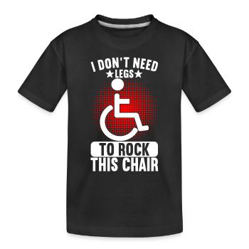 Wheelchair users Wheelchair - Kids' Premium Organic T-Shirt - black - Front