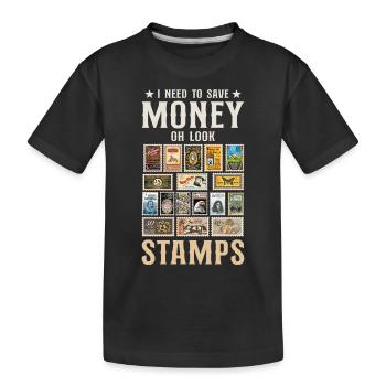 Collectionneur de timbres Passionné de timbres - T-shirt bio Premium Enfant - noir - Devant