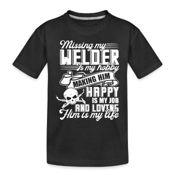 Welder Missing My Welder - Kids' Premium Organic T-Shirt - black - Front