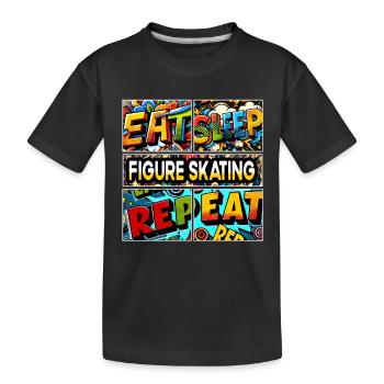 Eat sleep Figure skating repeat - Kids' Premium Organic T-Shirt - black - Front