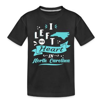 North Carolina Souvenir Love - Kids' Premium Organic T-Shirt - black - Front