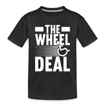 Personnes en fauteuil roulant Fauteuil roulant - T-shirt bio Premium Enfant - noir - Devant