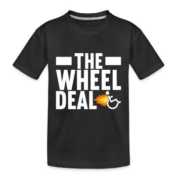 Personnes en fauteuil roulant Fauteuil roulant - T-shirt bio Premium Enfant - noir - Devant