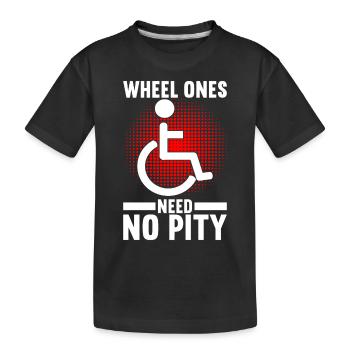 Wheelchair users Wheelchair - Kids' Premium Organic T-Shirt - black - Front