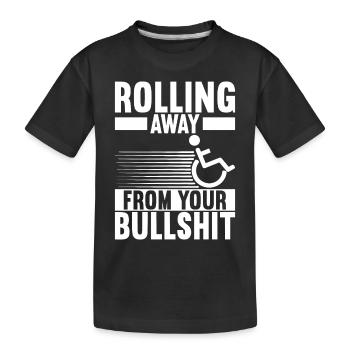 Personnes en fauteuil roulant Fauteuil roulant - T-shirt bio Premium Enfant - noir - Devant