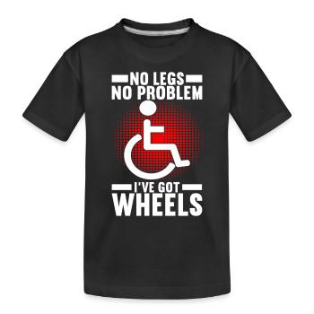Wheelchair users Wheelchair - Kids' Premium Organic T-Shirt - black - Front