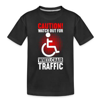 Personnes en fauteuil roulant Fauteuil roulant - T-shirt bio Premium Enfant - noir - Devant