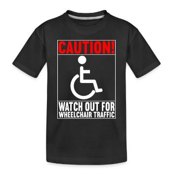 Personnes en fauteuil roulant Fauteuil roulant - T-shirt bio Premium Enfant - noir - Devant