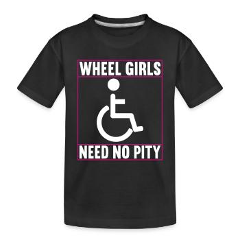 Personnes en fauteuil roulant Fauteuil roulant - T-shirt bio Premium Enfant - noir - Devant