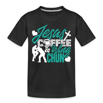 Wing Chun Jesus Coffee Wing Chun - Kids' Premium Organic T-Shirt - black - Front