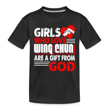 Wing Chun Wing Chun Are A Gift From God - Kids' Premium Organic T-Shirt - black - Front