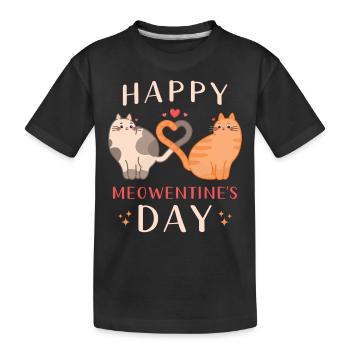 Happy Meowentine's Day Feline Affection - Kids' Premium Organic T-Shirt - black - Front