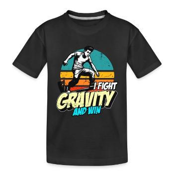 Parkour Je lutte contre la gravité et Backflip Amateur de parkour - T-shirt bio Premium Enfant - noir - Devant