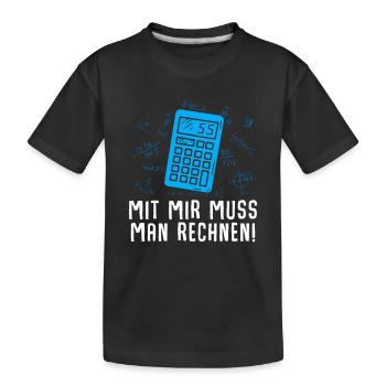 Math mathematics teacher calculator - Kids' Premium Organic T-Shirt - black - Front