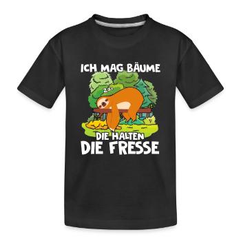 Ich Mag Bäume Die Halten Die Fresse - Kinder Premium Bio T-Shirt - Schwarz - Vorne