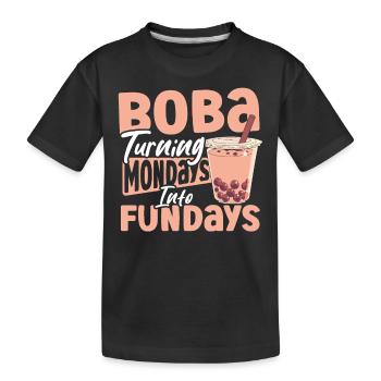 Thé Chai, Thé noir, Thé glacé, Thé Boba - T-shirt bio Premium Enfant - noir - Devant