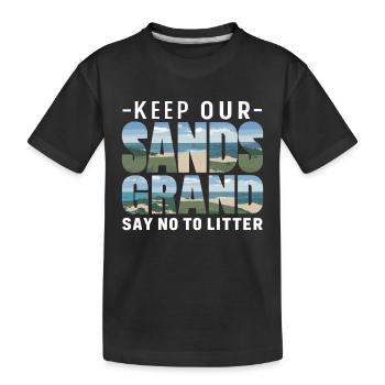 Anti-littering Keine Umwelt Müll Recyceln - Kinder Premium Bio T-Shirt - Schwarz - Vorne