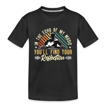 Disc Jockey Dans L’écho De Disco Hall Disc Jockey - T-shirt bio Premium Enfant - noir - Devant