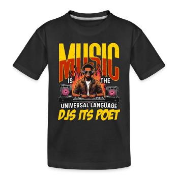 Disc Jockey Music est le disque vinyle universel - T-shirt bio Premium Enfant - noir - Devant