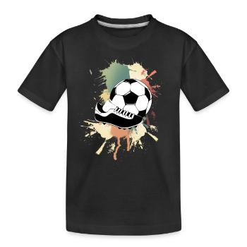 Fußball Fußballer Farbklecks - Kinder Premium Bio T-Shirt - Schwarz - Vorne