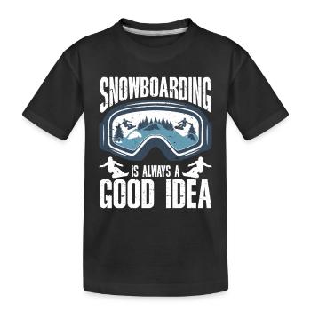 Snowboarding Art Men Snowboard Cooler Snowboarder - Kinder Premium Bio T-Shirt - Schwarz - Vorne