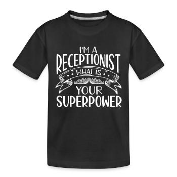 Réceptionniste Employé de bureau - T-shirt bio Premium Enfant - noir - Devant
