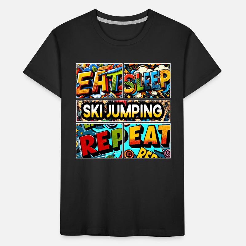 Manger, dormir, sauter, répéter, répéter, T-shirt bio Premium Enfant