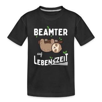 Fonctionnaire à vie - T-shirt bio Premium Enfant - noir - Devant