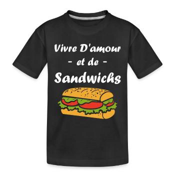 Humour sandwich - T-shirt bio Premium Enfant - noir - Devant