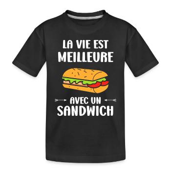 Humour sandwich - T-shirt bio Premium Enfant - noir - Devant