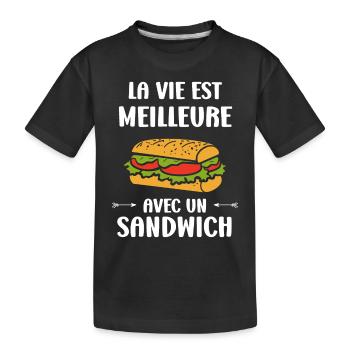 Humour sandwich - T-shirt bio Premium Enfant - noir - Devant