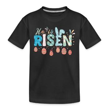 Er ist auferstanden Thema der Osterfeier - Kinder Premium Bio T-Shirt - Schwarz - Vorne