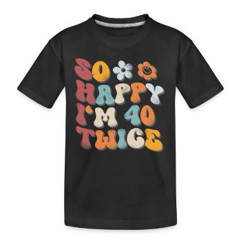 80e anniversaire dicton drôle - T-shirt bio Premium Enfant - noir - Devant