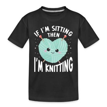 Tricot au Crochet - T-shirt bio Premium Enfant - noir - Devant