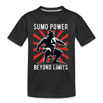 Sumo-Kraft jenseits der Grenzen - Kinder Premium Bio T-Shirt - Schwarz - Vorne