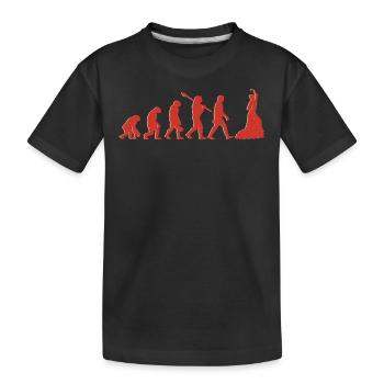 Evolution Zum Flamenco Tänzer - Kinder Premium Bio T-Shirt - Schwarz - Vorne