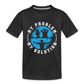 Disc Jockey Mon problème Ma solution Pictogramme Papa - T-shirt bio Premium Enfant - noir - Devant