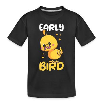 Lève-tôt le matin Grouch Adorable oiseau - T-shirt bio Premium Enfant - noir - Devant