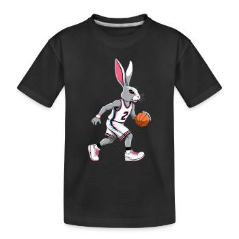 Joueur de basket-ball lapin de Pâques drôle streetwear - T-shirt bio Premium Enfant - noir - Devant